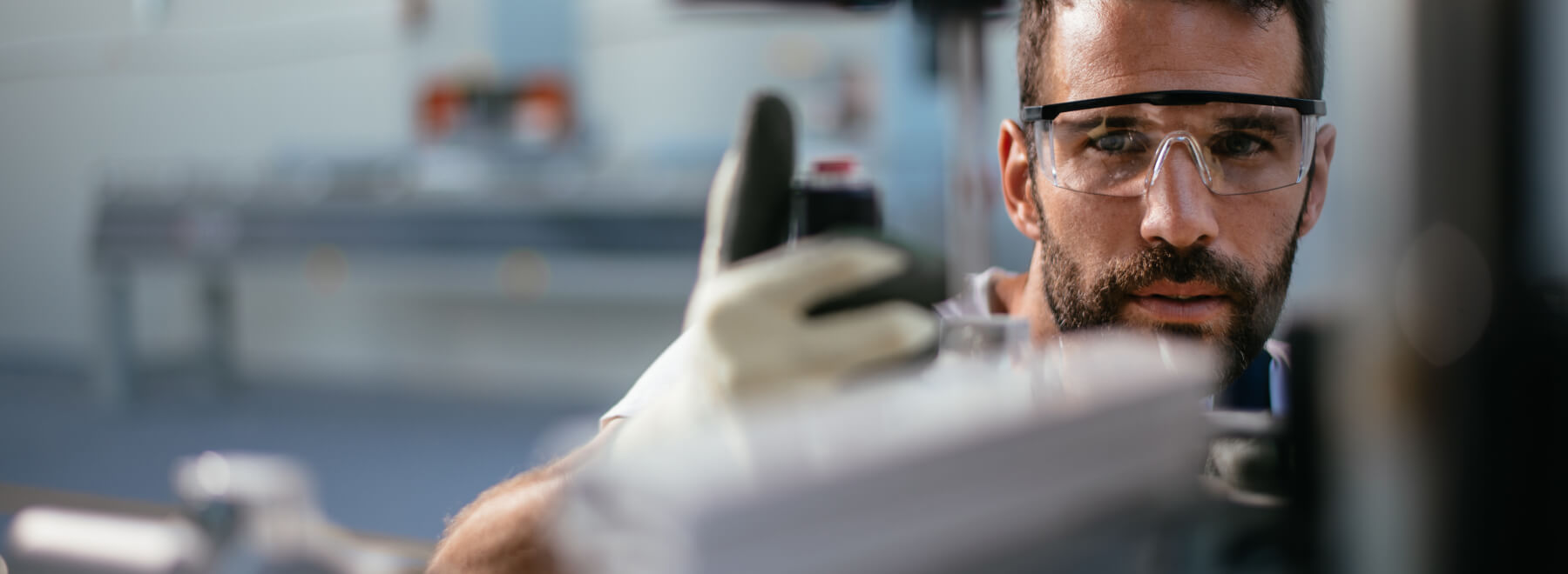 Employee working with equipment