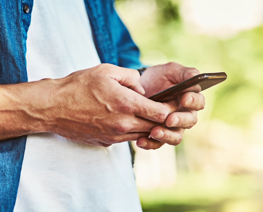 Person holding phone