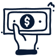 Hand holding cash icon